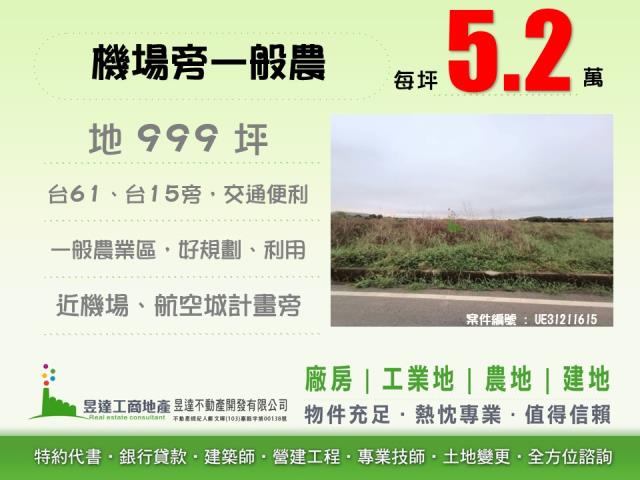 蘆竹中興路一般農業區農地出售