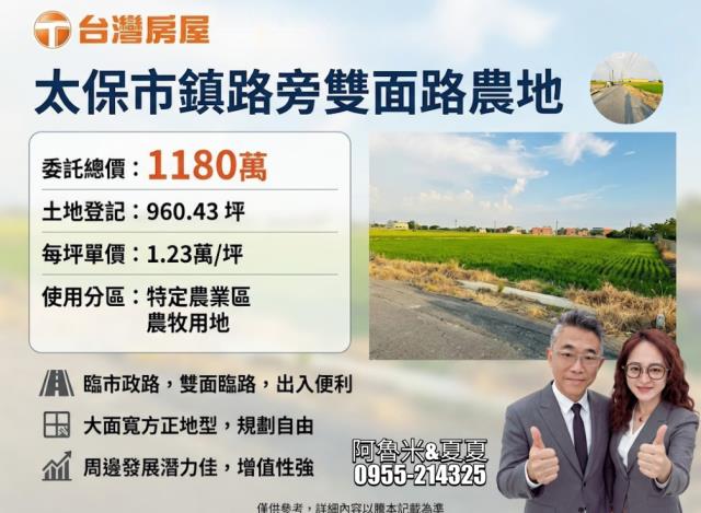嘉義建地農地台灣房屋湖子內特許加盟店富鑫團隊呂昆佩阿魯米